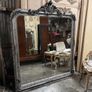 Large slightly distressed silver leaf mirror Image 3