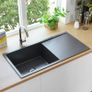 Handmade Kitchen Sink with Strainer Black Stainless Steel Image 9