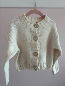 White cardigan with glitter 110 cm