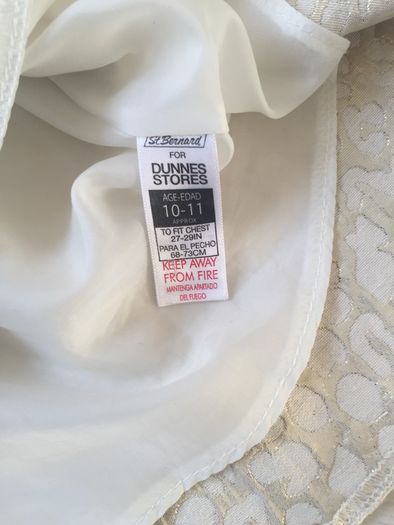 Girls Cream/Gold Tiger Print Dress Age 10-11