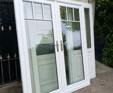White uPVC French patio doors