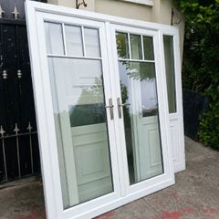 White uPVC French patio doors