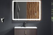 NEW SALE | Bathroom Mirror with LED Lights, 500x700 MM Backlit Illuminated Bathroom Mirror Wall Mounted Multifunction Vanity Mirror with 3 LED Light Color Dimmable and Demister Pad, IP54