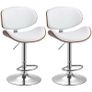 Set of 2 bar stools adjustable height synthetic coating 53 x 52 x 92-112 cm white Image 3