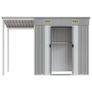 Garden Shed with Extended Roof Light Grey 277x110.5x181 cm Steel Image 4