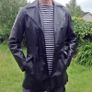 Genuine Leather Vintage peacoat jacket Image 2