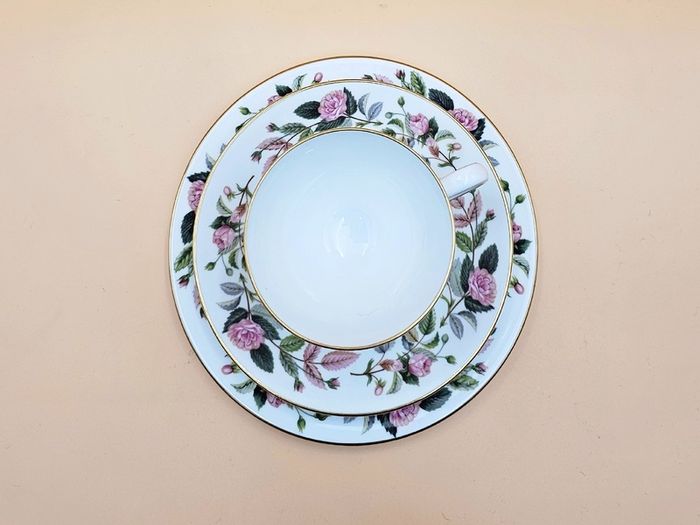 Collectible Wedgwood Bone China, Hathaway Rose trio