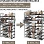 Shoe Rack 9 Tier 3 Row, Metal Shoes Storage Organiser Shelf, Holds 50-55 Pairs Shoe Boots, Stackable Stand Shoe Cabinet with Hooks, Tall Shoe Tower for Hallway Entryway, Space Saving (FREE POSTAGE) Image 4