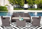 5-Seater Outdoor Garden PP Rattan Effect Furniture Set