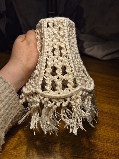 Vintage White Crochet Lampshade