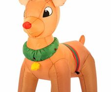 Christmas Inflatable Reindeer - Outdoor/Indoor Bright LED Light Up Porch Decoration - Built in Air Compressor - Pegs Included for Garden Use 100cm 3.3ft (FREE POSTAGE)