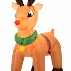 Christmas Inflatable Reindeer - Outdoor/Indoor Bright LED Light Up Porch Decoration - Built in Air Compressor - Pegs Included for Garden Use 100cm 3.3ft (FREE POSTAGE)