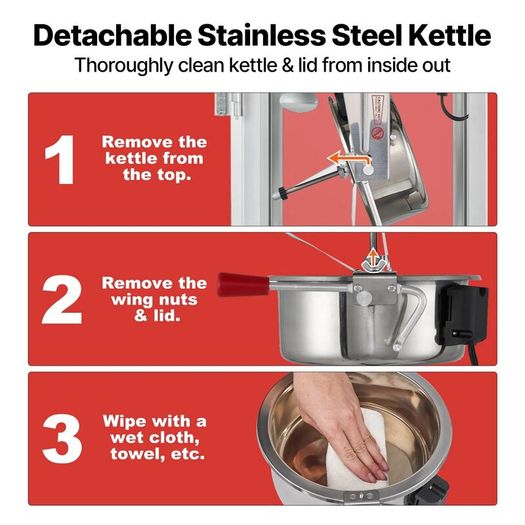 Popcorn Maker 8 Oz Kettle Makes 48 Cups per Batch