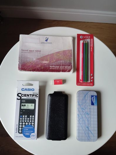 Casio scientific calculator, maths set, copybooks, pencils, eraser & formulae/tables book