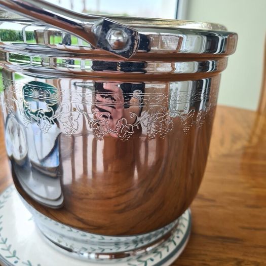 Vintage Chromium on Solid Brass Ice Bucket
