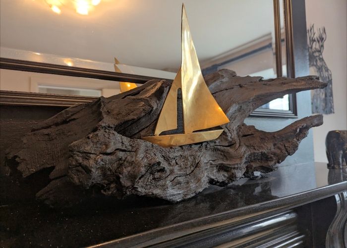 Galway Hooker Bog Oak Sculpture