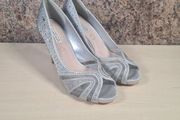 Womens Amy Huberman Bourbon Cluney Brown High Heels Stilettos  Silver Diamontes Size Uk 6.5 Eu 40 LIKE NEW