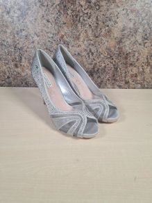 Womens Amy Huberman Bourbon Cluney Brown High Heels Stilettos  Silver Diamontes Size Uk 6.5 Eu 40 LIKE NEW