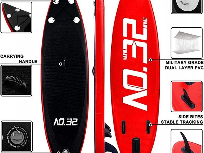 3m Inflatable Stand Up Paddle Board | Inflatable SUP Board Beginner's Surfboard Kit w/Adjustable Paddle | Air Pump w/Pressure Guage | Repair Kit | Premium Leash & Carry Backpack MULTIPLE COLOURS AVAILABLE (FREE SHIPPING)