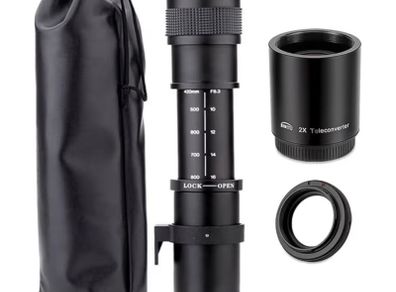 Telephoto Lens Manual Zoom For Canon Ef Mount Slr Cameras T7i T6 T6i T6s T7 T8i T3i, T4i, T5, T5i, Sl3 Sl2 Sl1 4000d 1500d 2000d 80d 90d 5d 6d 7d Ii 60d 750d 650d Sl3, 5d, 5d Iv
