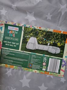 Kids play tent, tunnel and ball pit with balls
