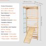 Swedish Ladder Wall Gym 5 in 1 Wooden Indoor Playground Climbing Toys Image 5