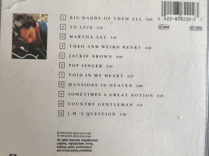 John Cougar Mellencamp - Big Daddy CD (1989) US Folk Rock EX+