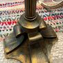 "Vintage Hollywood Regency Brass style Floor Lamp - Amber Glass Font & Original Bell Shade"  H155cm Image 3