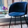 Retro Purple Velvet Desk Chair Image 4