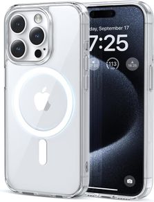 Magnetic Case for iPhone 15 Pro Max Clear Compatible with MagSafe, [Hard PC Back, Soft TPU Bumper] Shockproof Protective Transparent Magnetic Case Cover for Apple iPhone 15 Pro Max