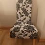 8 Black & White Fabric Dining Chairs Image 4