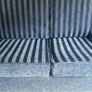 3 Seater Sofa Bed Blue Stripe Image 3