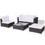 5 Piece Garden Lounge Set with Cushions Poly Rattan Brown (FREE SHIPPING) Image 3
