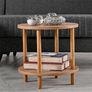 Two Tier Wooden Sofa Table, Side Table, Small Round Coffee Table, Elegant 2-Tier Image 2