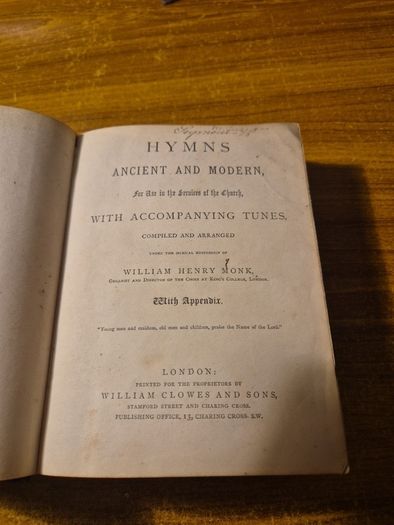 Antique 1861Hymns Ancient and Modern William Henry Monk