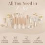 Kitchen Non Stick Cooking Utensils Set Heat Resistant Silicone Utensils with Wooden Handle Ladles, Spoons and Spatulas Set Kitchen Tools Accessories 35pcs, Cream Image 3