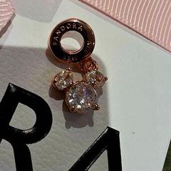 Pandora Rose Gold Sparkling Mickey Silhouette Charm New