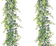 2 Pcs Artificial Eucalyptus Garland Faux Eucalyptus Leaves Vines Handmade Plastic Garland Greenery Hanging Plant Wedding Arch Wall Table Party Decor
