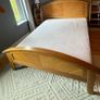 Wood king bed frame curved headboard oak solid Image 2
