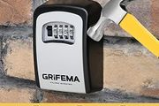 Key Safe Wall Mounted, Large Capacity Key Lock Box Outdoor,Waterproof Key Safe Box with 4 Digit Combination, Key Lock Cabinet for Spare House Keys, With Slide Cover, Gray, Medium Size