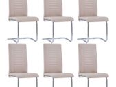 Cantilever Dining Chairs 6 pcs Cappuccino Faux Leather