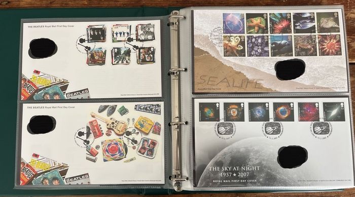 Collection of  78 UK First Day Cover stamps 2007 to 2009 in album