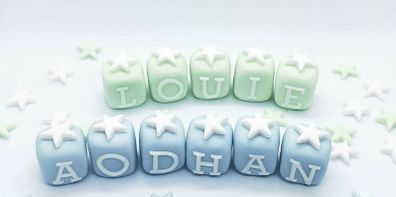 sugar paste personalized letter blocks