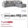 Grey Harvey norman corner sofa with matching footstool Image 4
