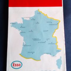 Vintage Esso Road Map of France 1960's.