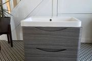 wall hung bathroom cabinet and sink