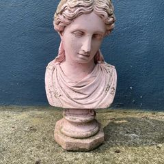 Large Vintage reconstituted stone Greek lady bust