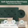 Single Bed Frame with Headboard, 90 X 190, Green Upholstered Bed Frame, Adjustable, Heavy Duty, Easy Assembly, No Box Spring Needed Image 7