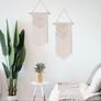 2pcs Macrame Wall Hanging Handmade Woven Tapestry, Boho Wall Decor Art Home Decoration (25cm W x 42cm L) Image 2