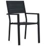 Garden Chairs 2 pcs Black HDPE Wood Look Image 9